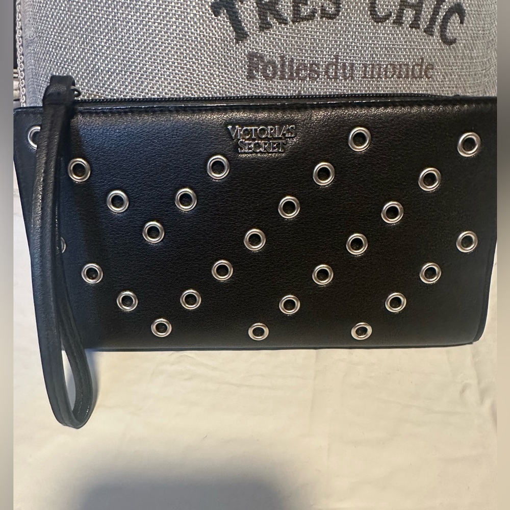 Victoria's Secret Black and Silver Wristlet